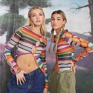 Jaded London Rainbow Knit Cardigan